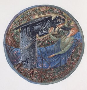 Kukkakirja: XXIII. Herää, rakas! (litho guassilla paperilla) tekijältä Edward Burne Jones